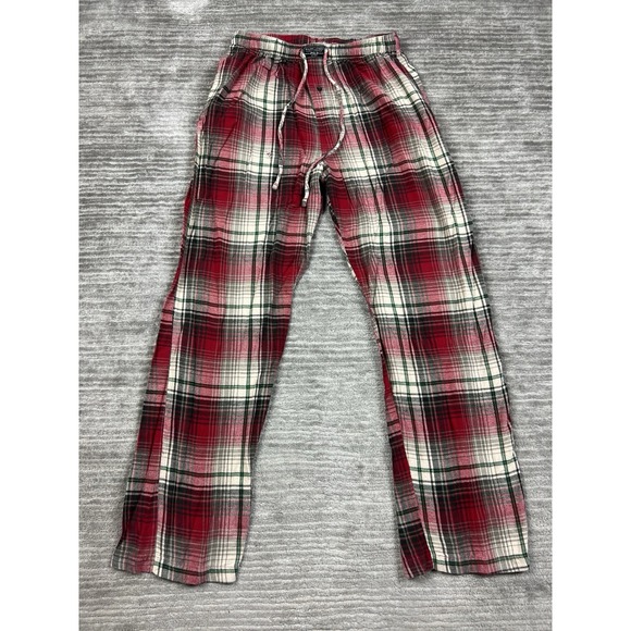Vintage Polo Ralph Lauren Pajama Pants Mens Medium‎ Red Plaid Flannel Cotton - Picture 1 of 13